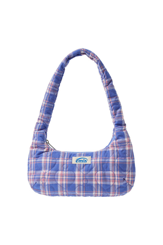 HEART QUILTED SHOULDER BAG-BLUE