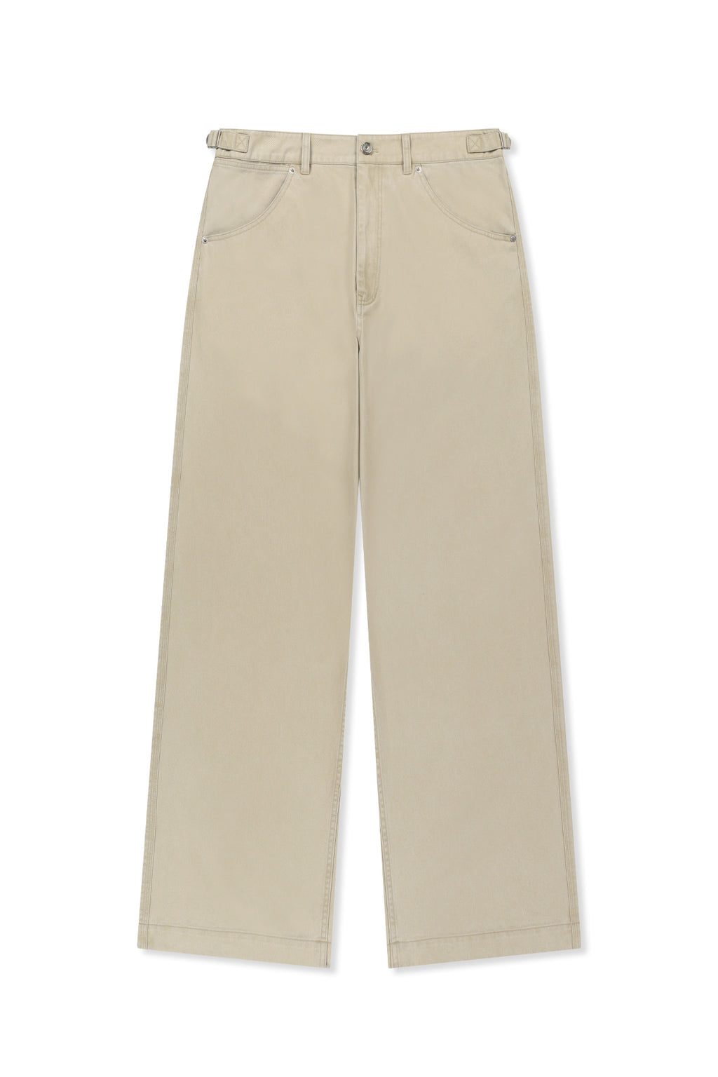 Matinkim Side Tab Washed Cotton Pants IN Beige