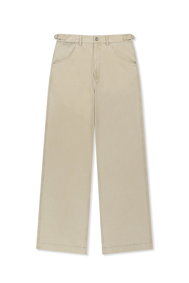 Matinkim Side Tab Washed Cotton Pants IN Beige