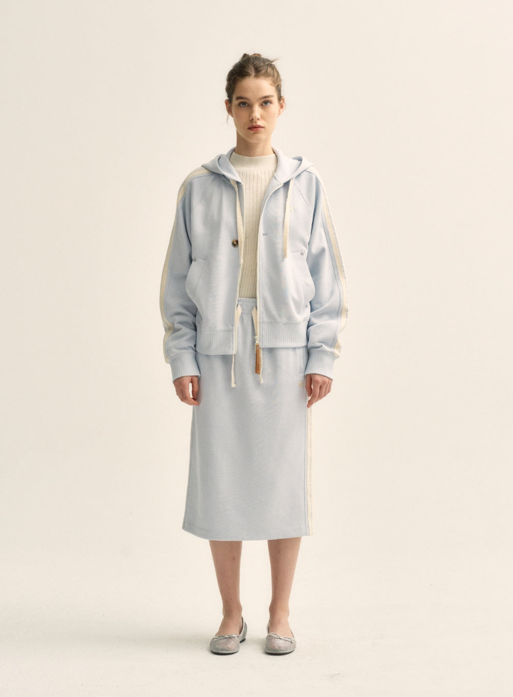 [satur] (W) Lawton Midi Skirt - Sky Blue