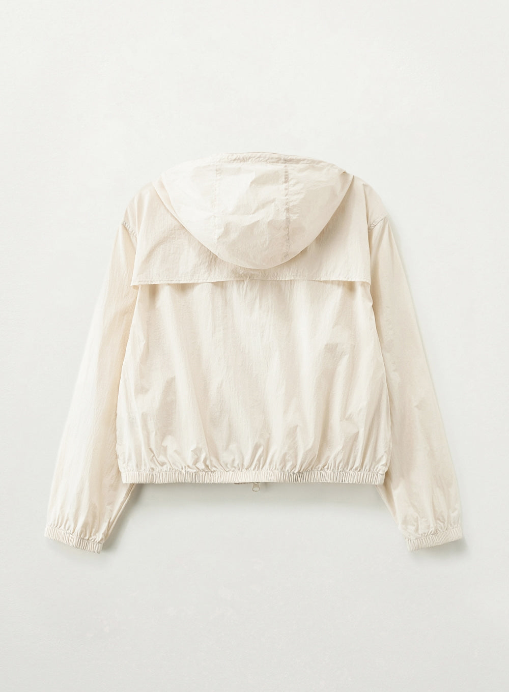 Satur Crop Hood Wind Jacket - Cream