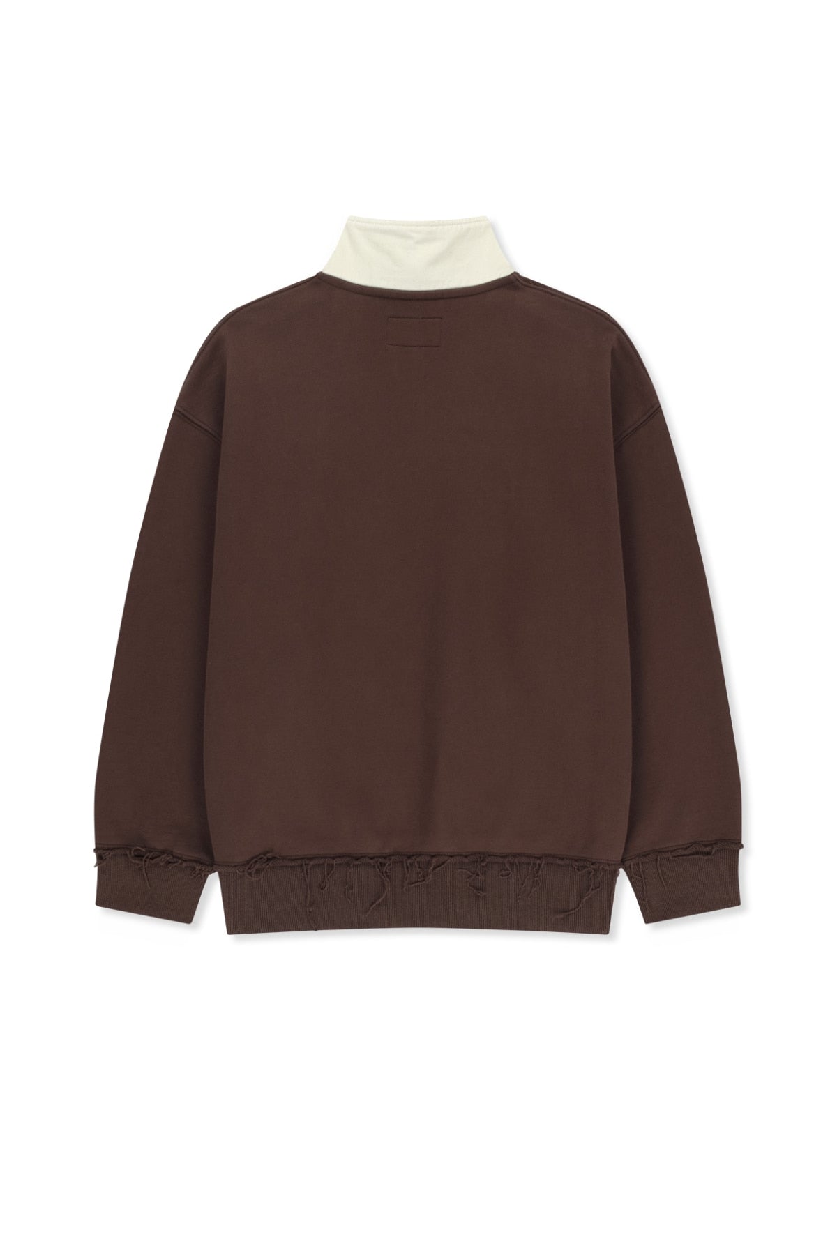 Matinkim Applique Logo Collar Quarter Zip UP IN Brown