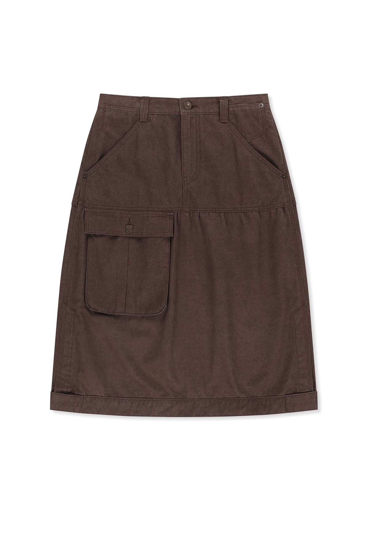 Matinkim Vintage Pocket Midi Skirt IN Brown