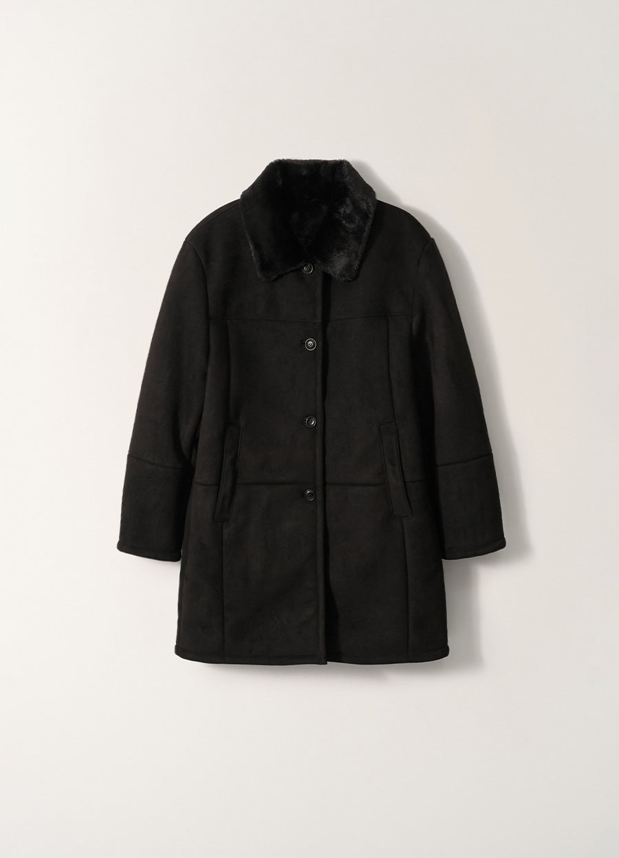 Nothing Written Savoy shearling coat (Black)