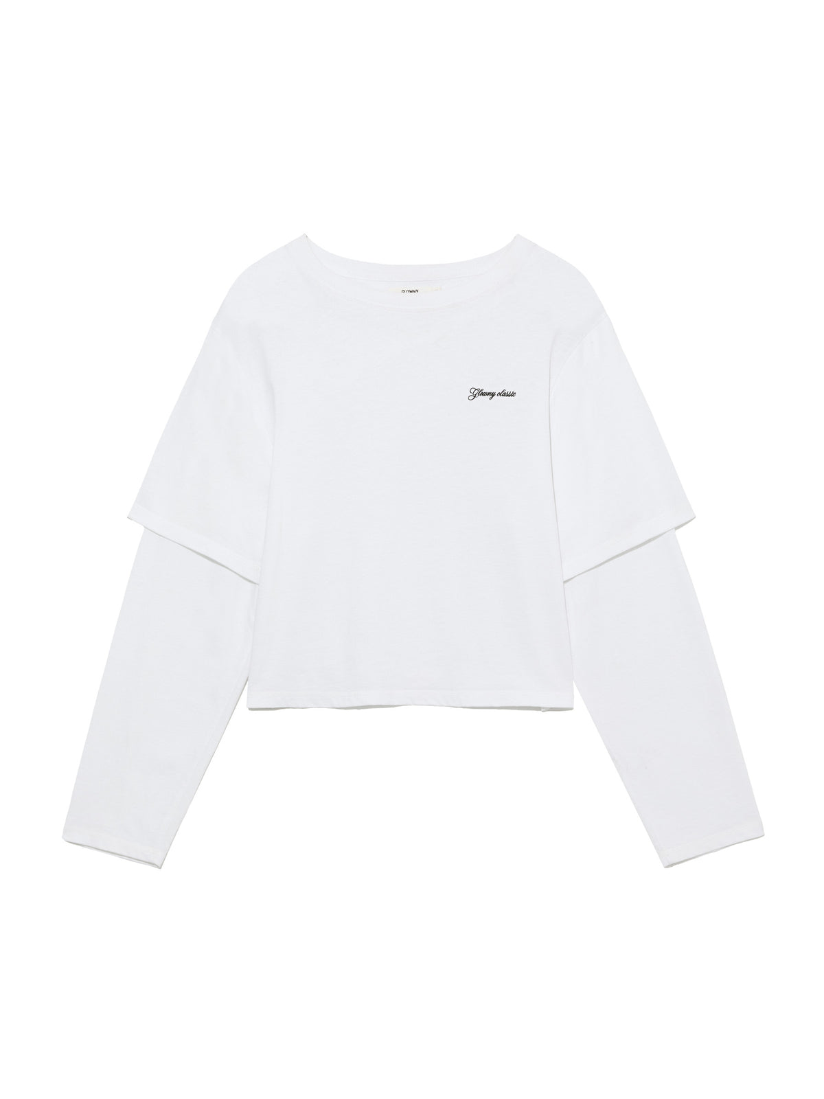 GLOWNY G Double Sleeve Letter Tee (White)