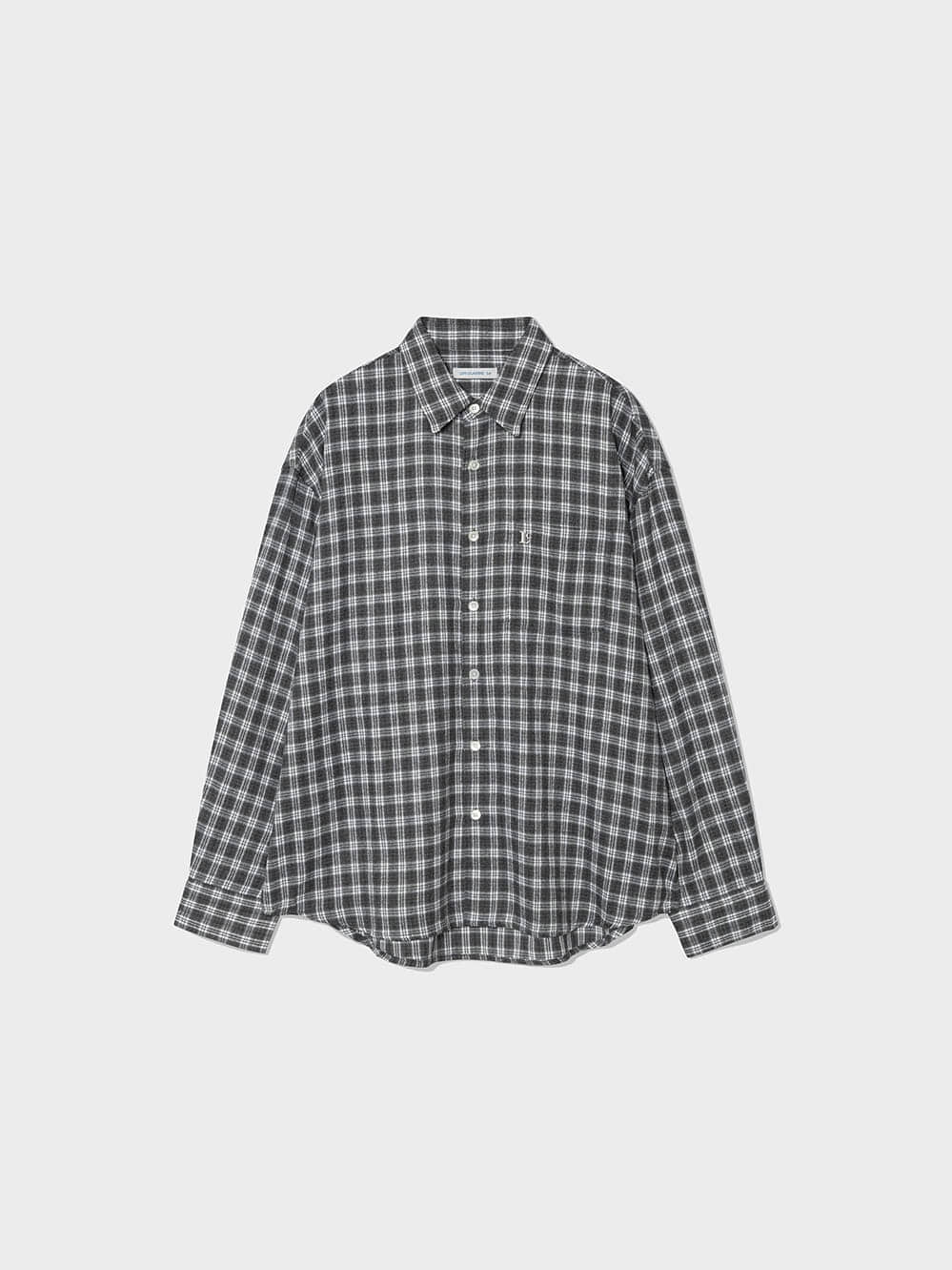 Low Classic Oversized Flannel Shirt Black Check