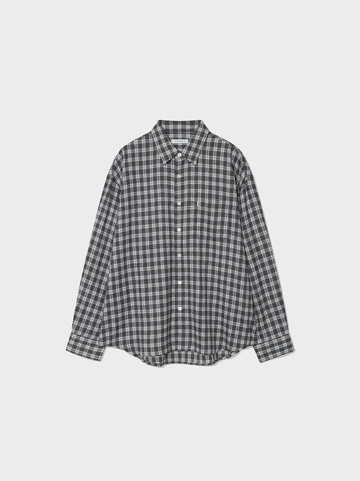 Low Classic Oversized Flannel Shirt Black Check