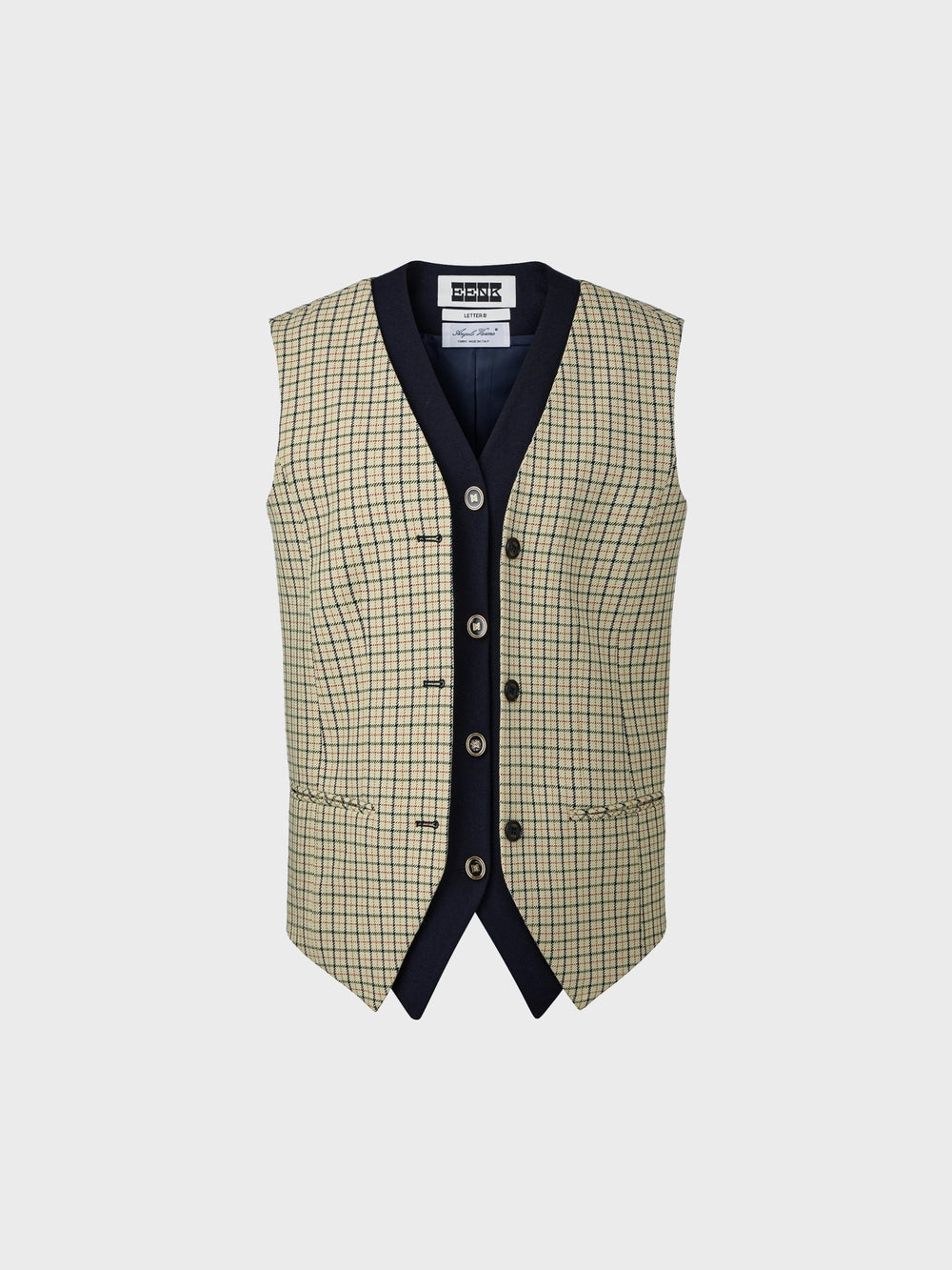 EENK Color Block Button Vest - Beige