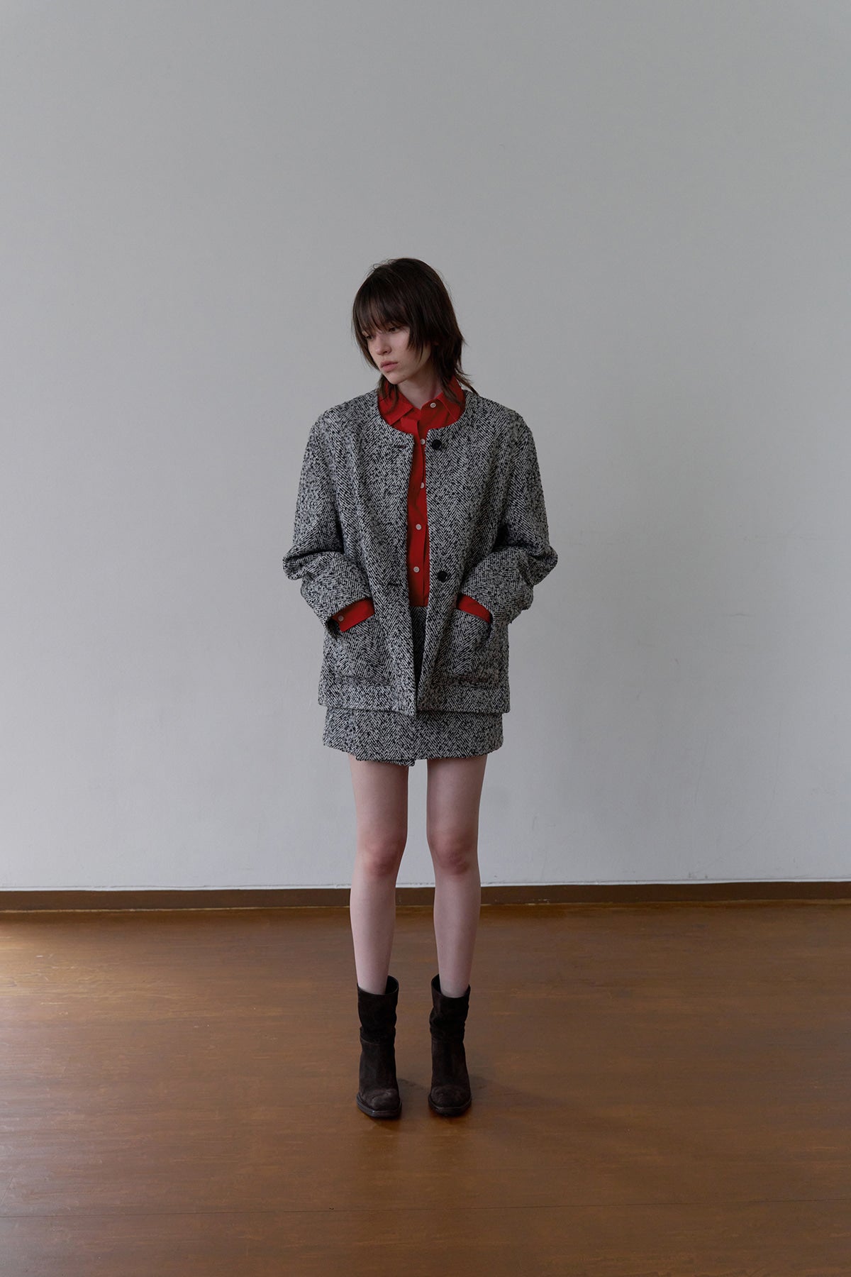 Overdueflair Heavy Twill Structured Round Jacket Mono