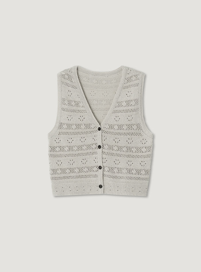 Mango Maniplease Elmo Knit Vest Greige