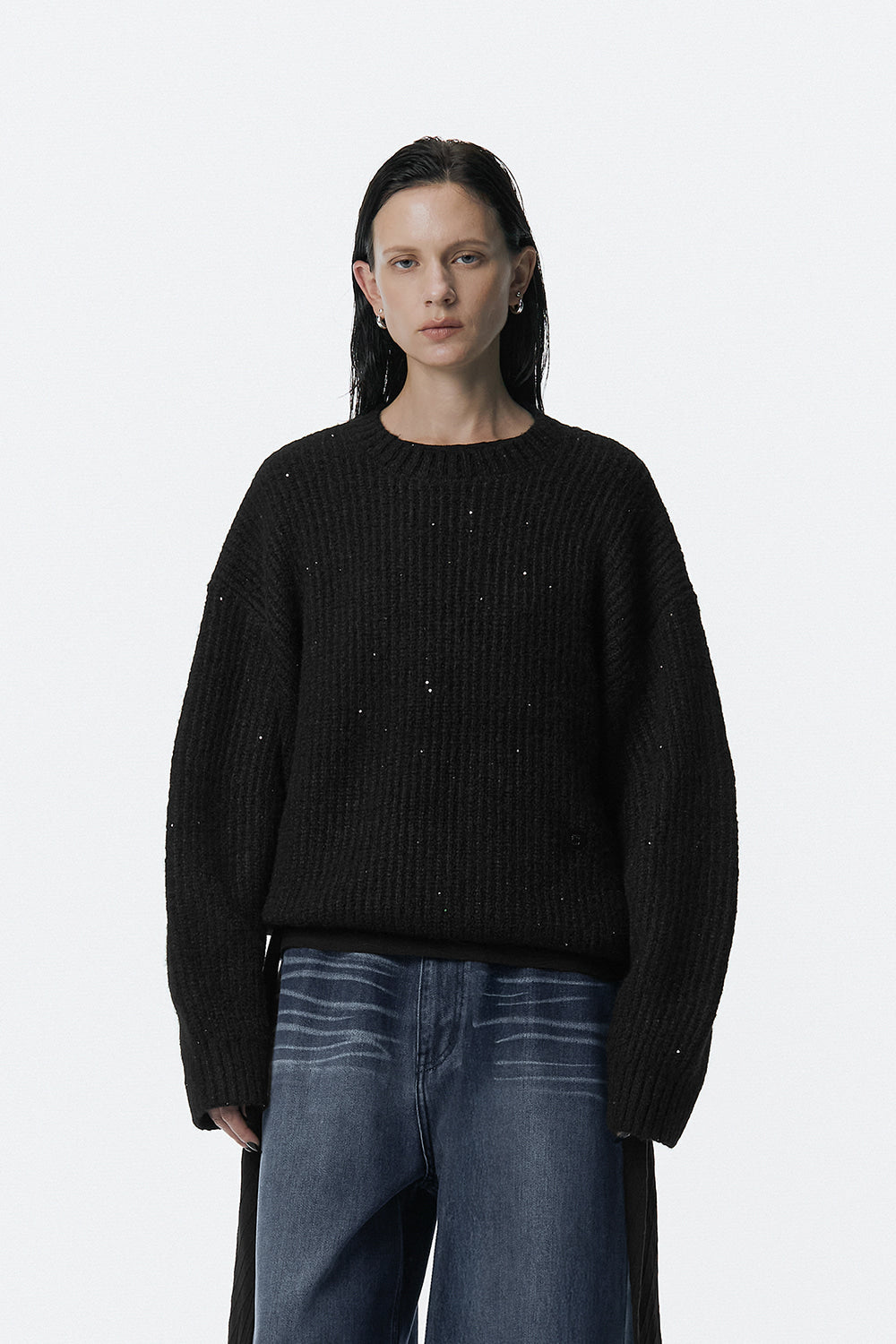 Treemingbird Spangle Knit Pullover Black
