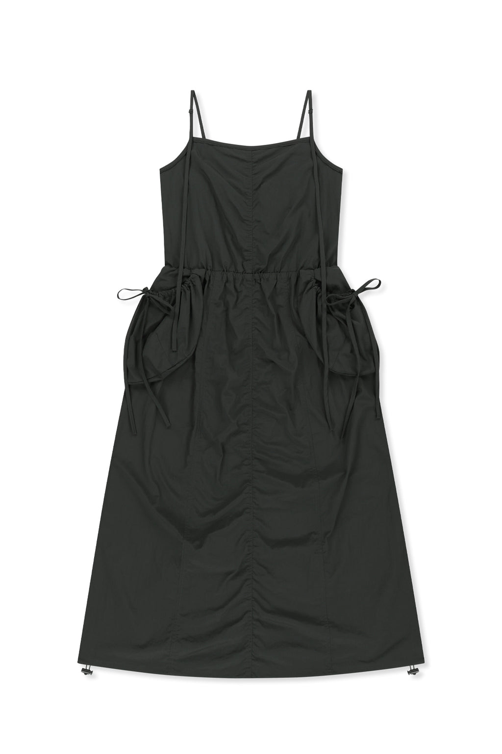 [matinkim] Strap Detail Sleeveless Utility Dress IN Charcoal