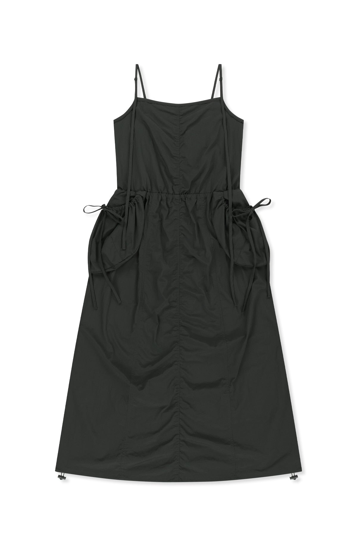 [matinkim] Strap Detail Sleeveless Utility Dress IN Charcoal