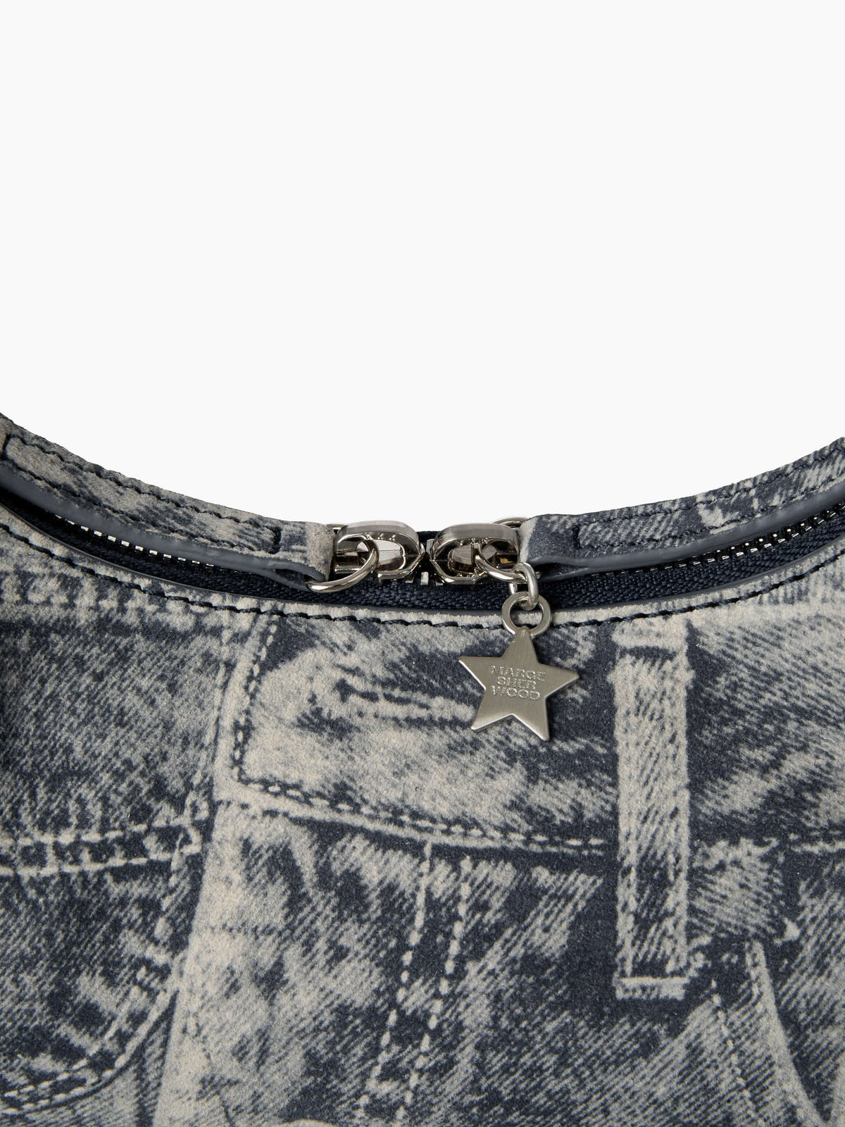Margesherwood Hobo Shoulder light grey printed suede