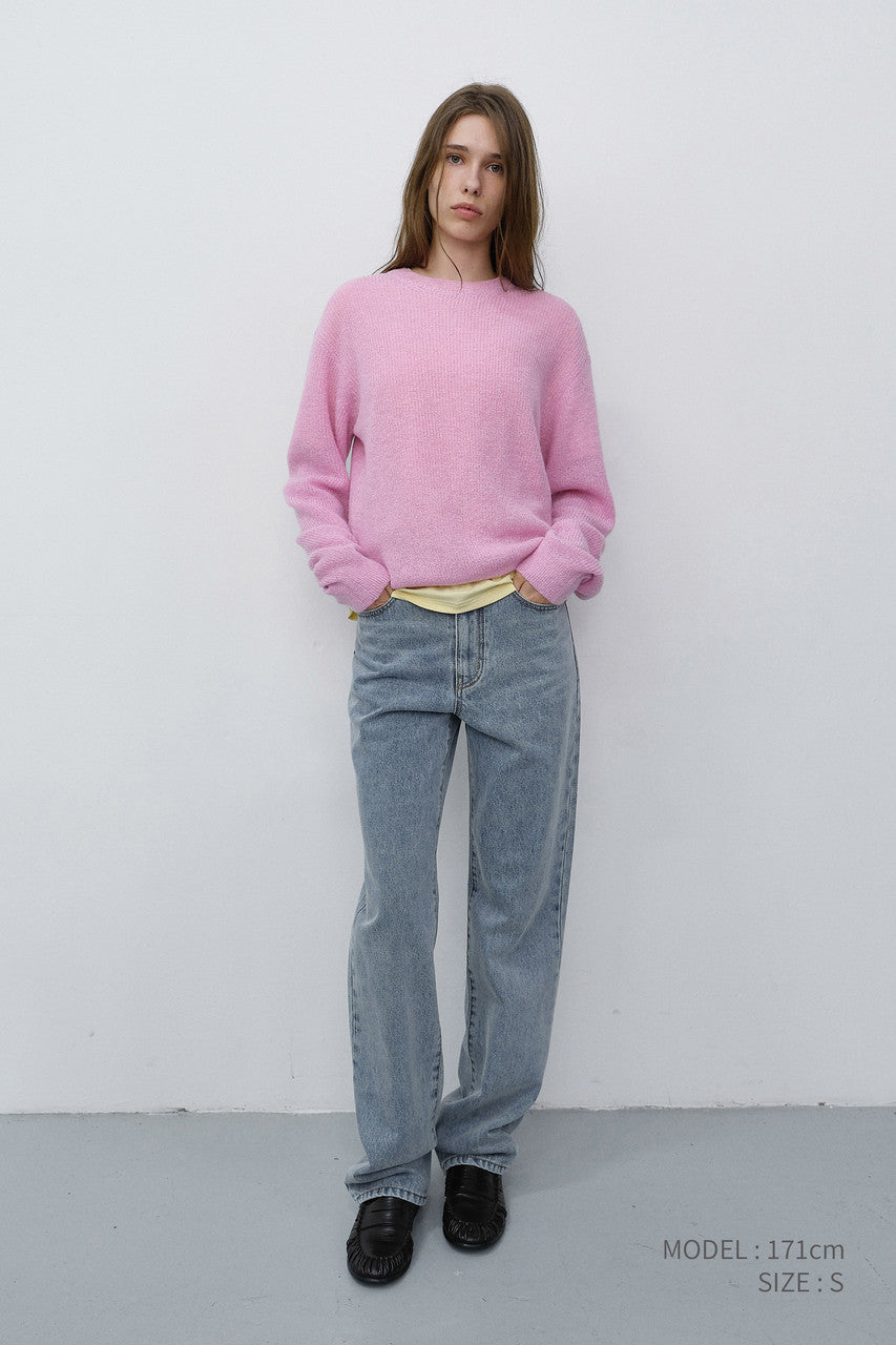 Dunst Unisex Hairly Sweater Pale Pink