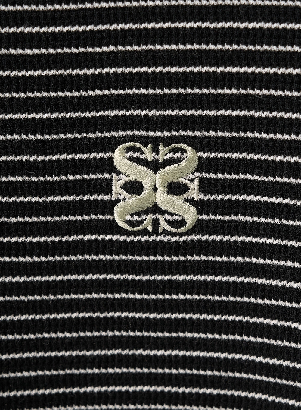 [satur] Stripe Collar T-Shirt - Black