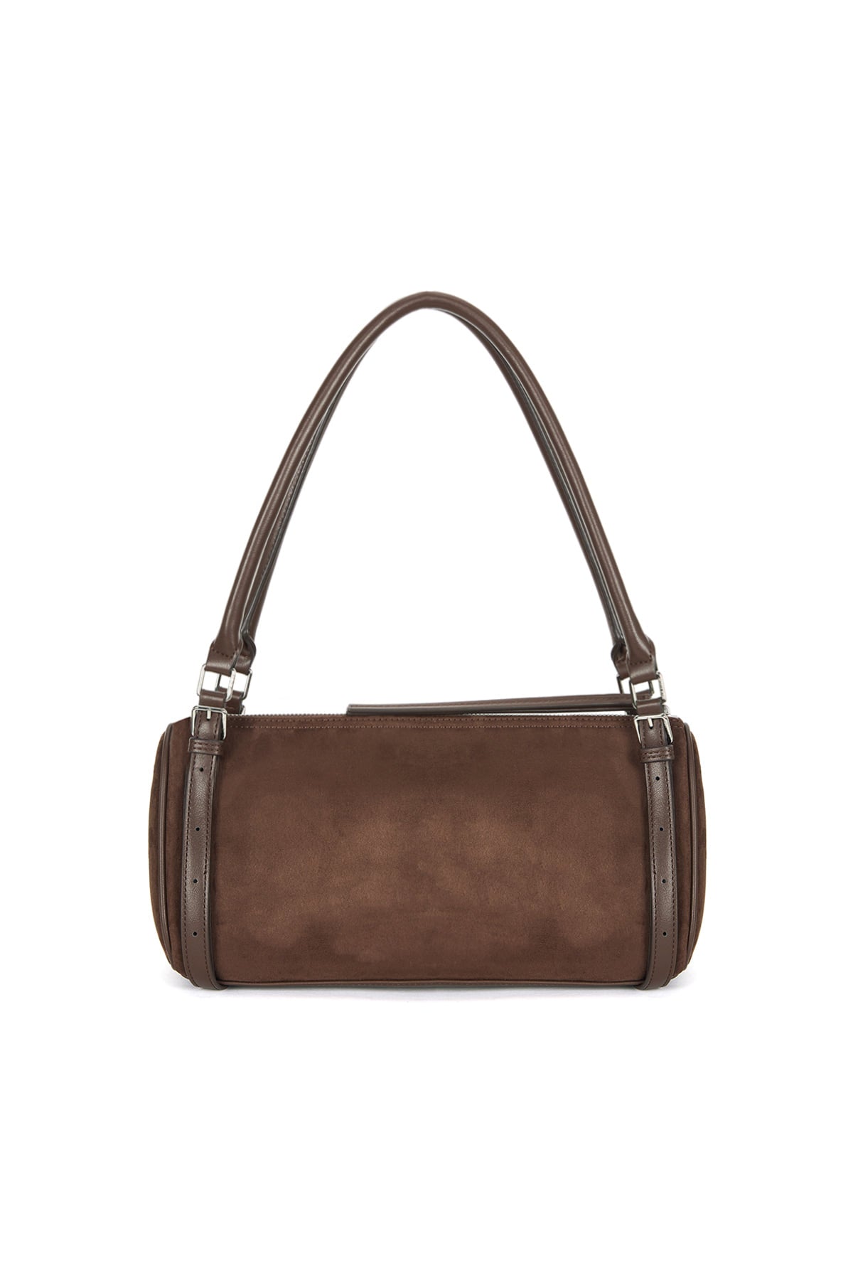 [matinkim] SUEDE BUCKLE STRAP SHOULDER BAG IN BROWN