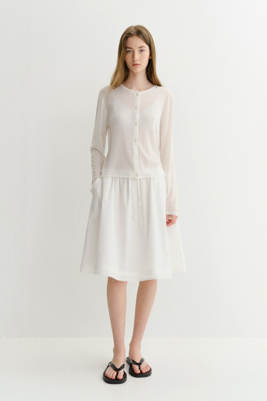Dunst Summer Essential Crewneck Cardigan White