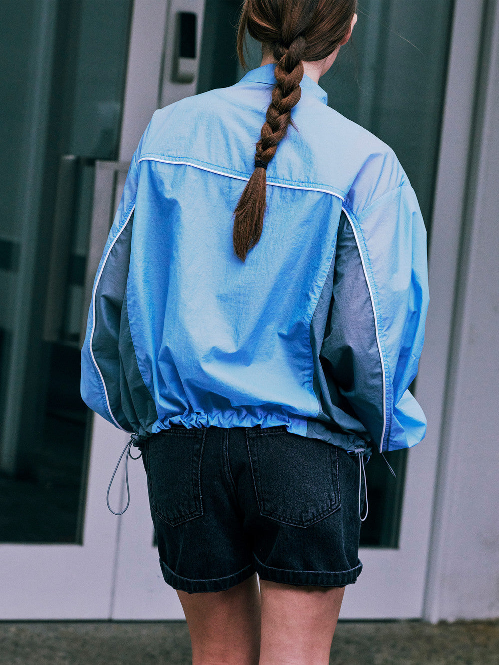Low Classic Trimming Nylon Jacket - Blue
