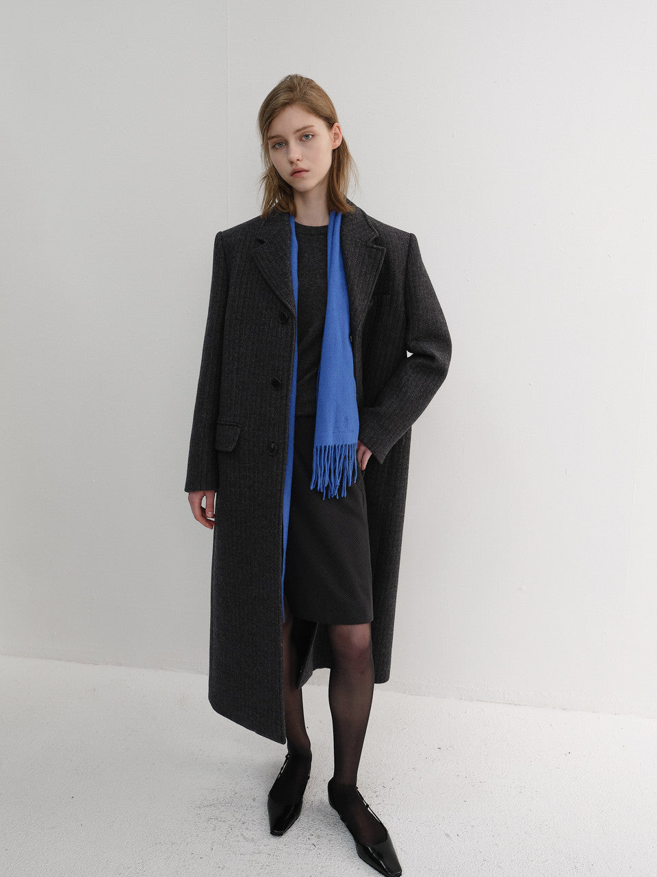 Dunst Fringed Cashmere Muffler Kovalt Blue