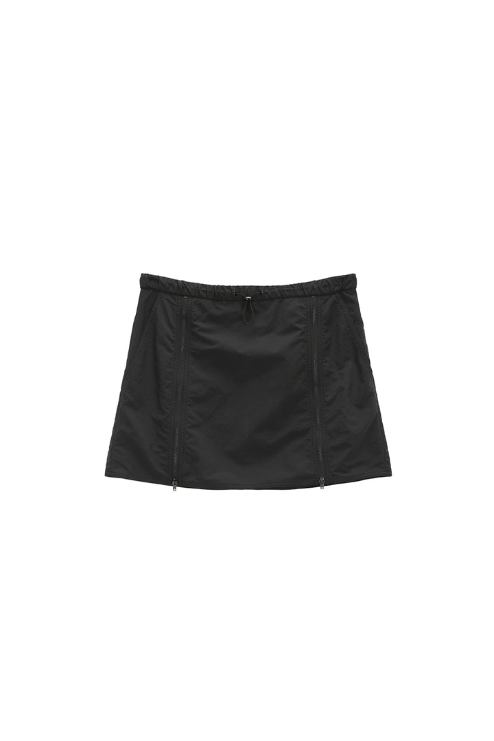 Matinkim Double Zipper Point Banding Mini Skirt IN Charcoal