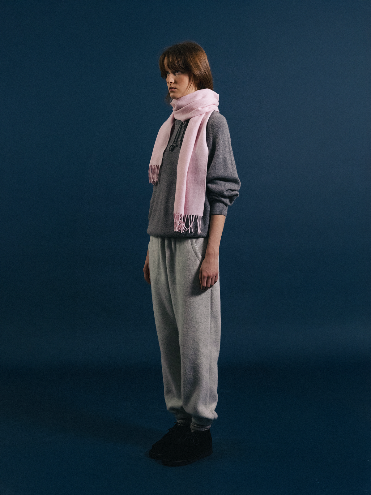Nothing Written Classic lambswool angora scarf (Baby pink)