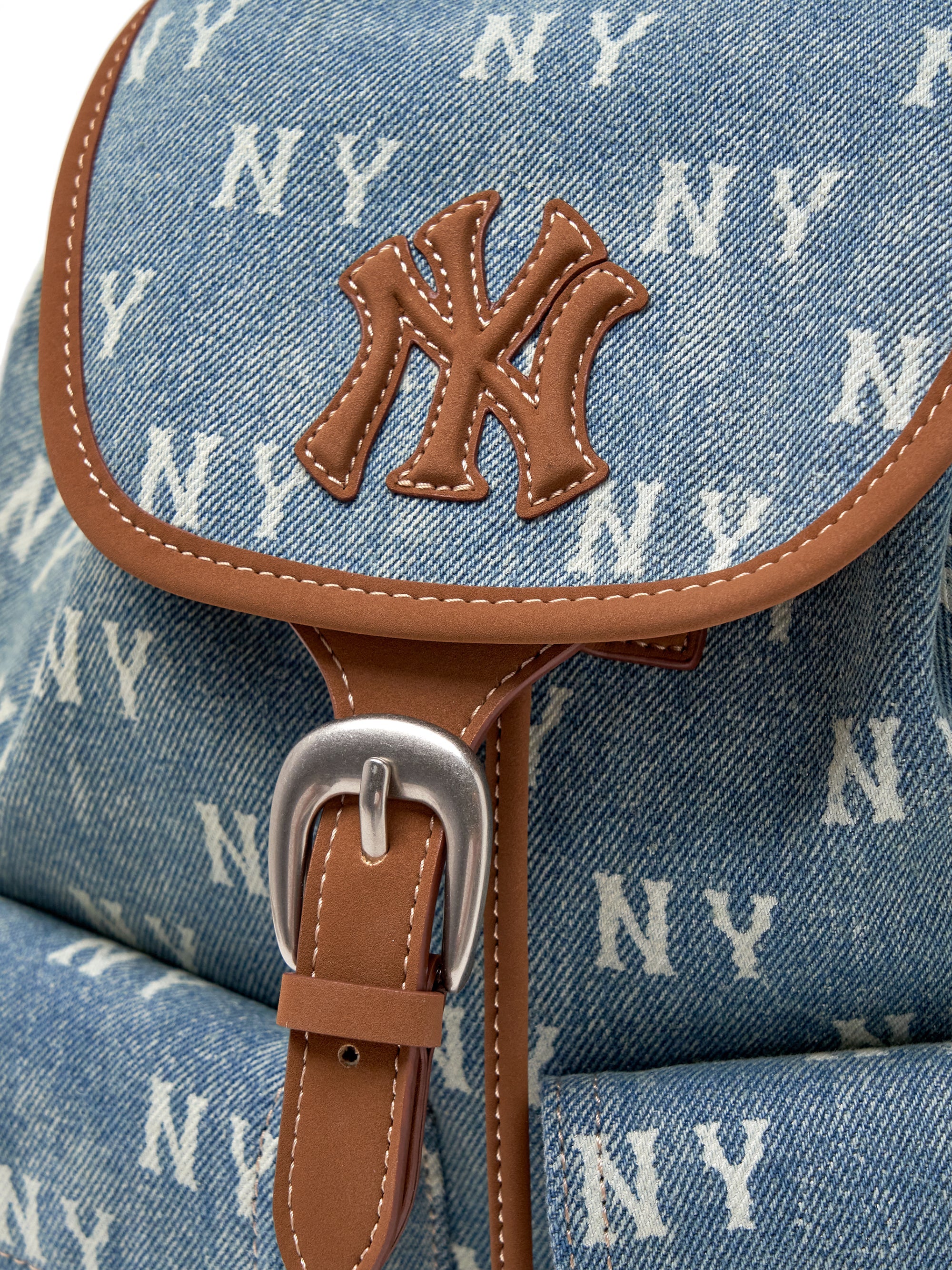 MLB Korea Classic Monogram Vintage Denim Backpack