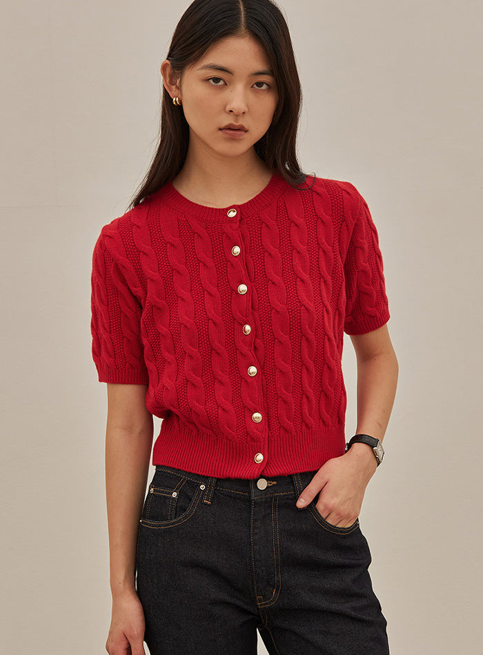 Mango Maniplease Manila Cable Cardigan