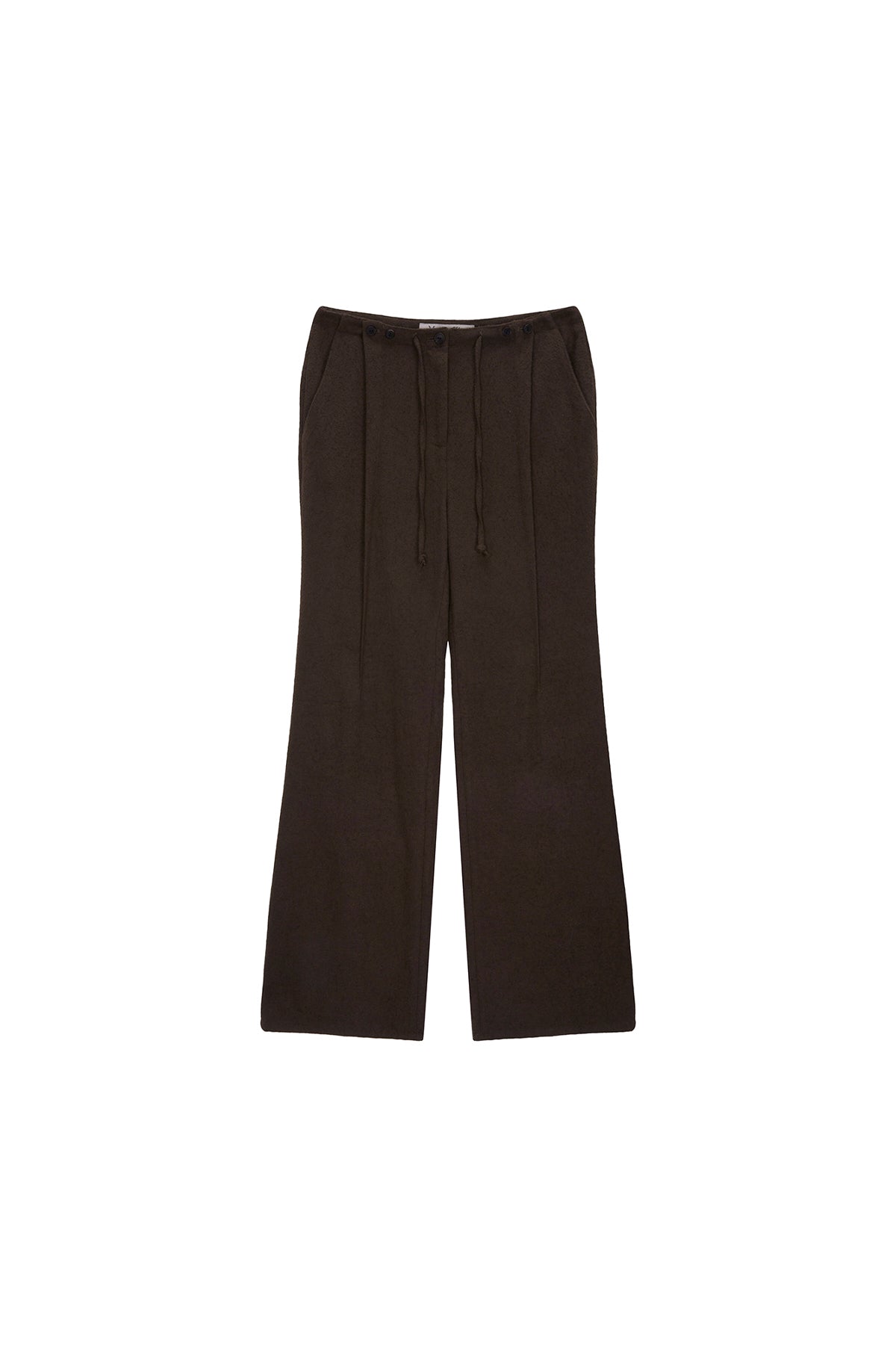 Matinkim Waist Button Point String Slim Pants IN Brown