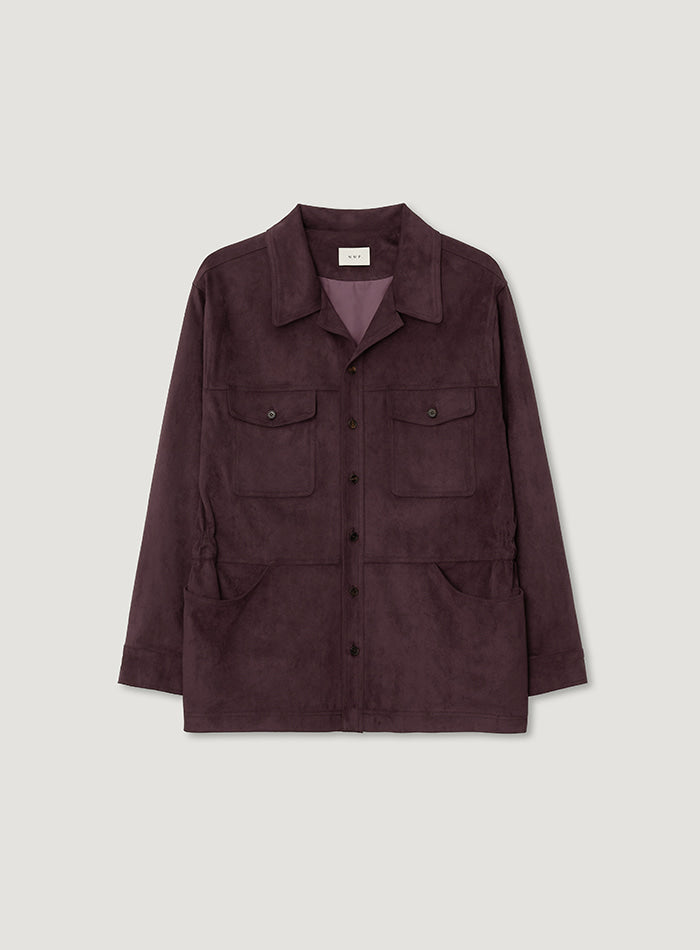 Mango Maniplease Road Suede Jacket Burgundy