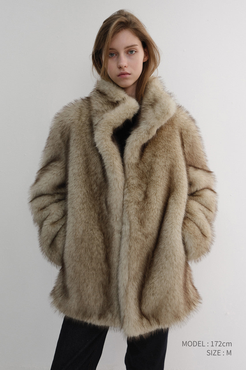 Dunst Half Fur Jacket Beige