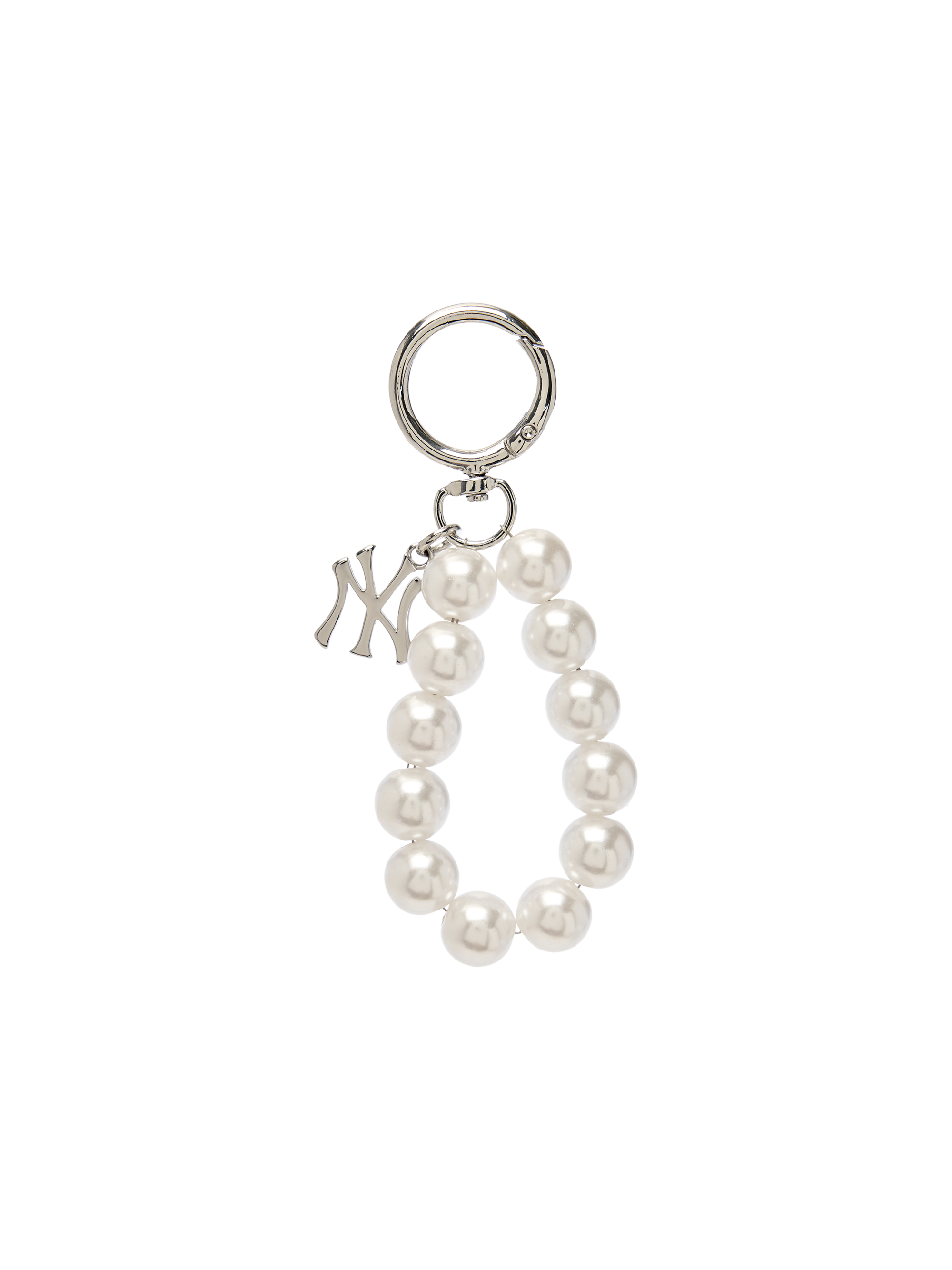 [MLB] Pearl Bead Logo Charm Keyring