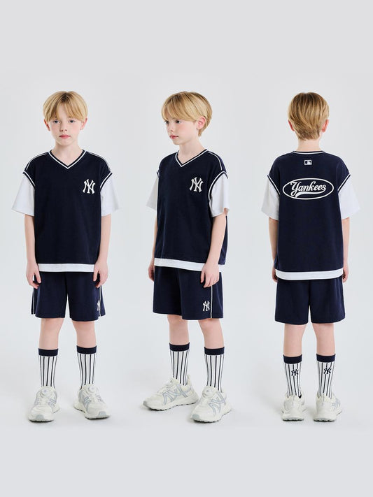 Yankees Varsity Vest & Short-Sleeve Set