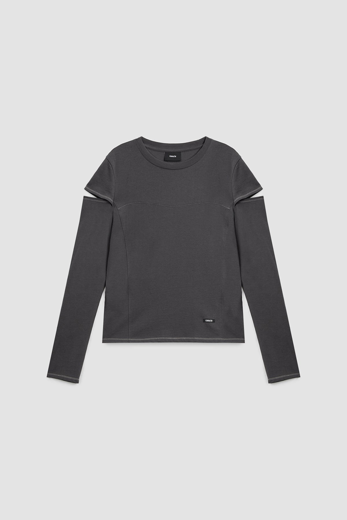 Matinkim Stitch Cut Out Long Sleeve Top IN Charcoal