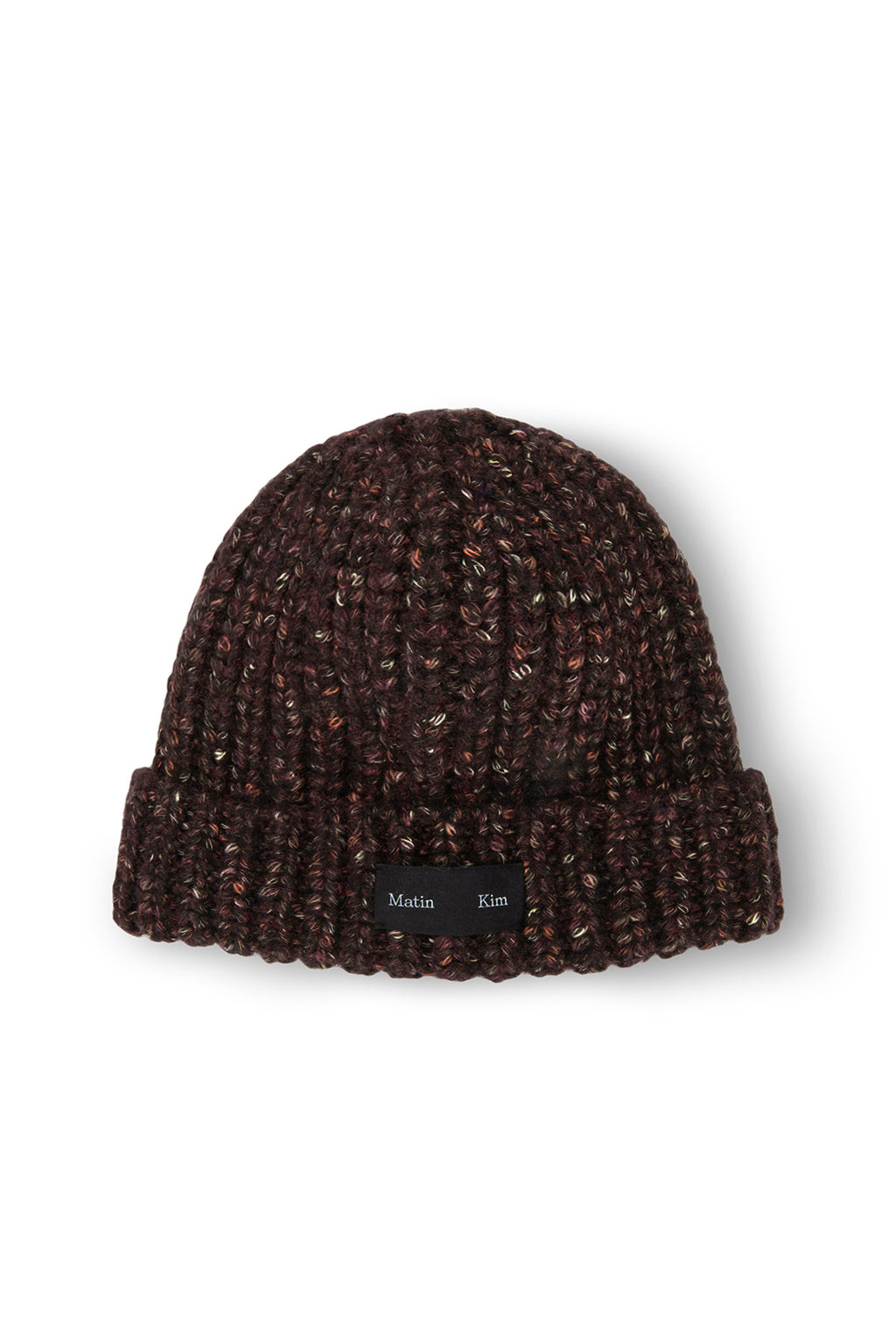 [matinkim] MATIN MIXED YARN BEANIE IN BURGUNDY