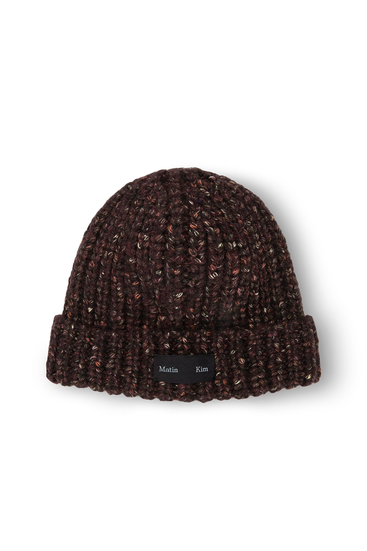 [matinkim] MATIN MIXED YARN BEANIE IN BURGUNDY