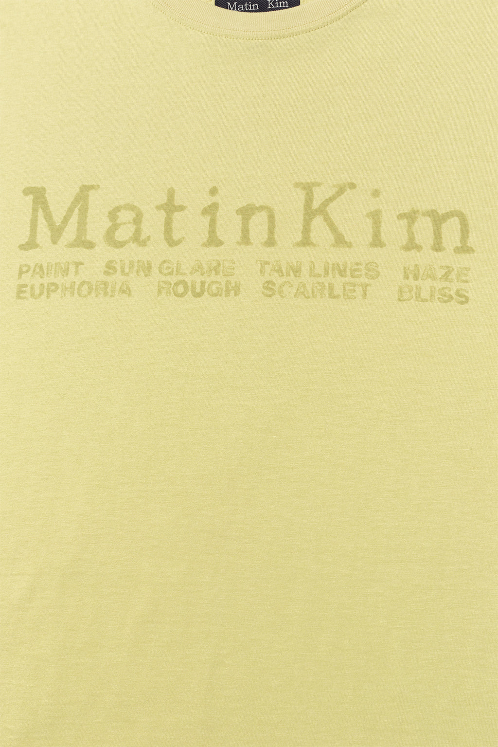 [matinkim] SWEAT PRINTING LOGO TOP FOR MEN IN LIGHT YELLOW