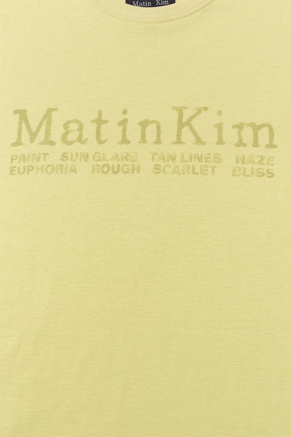 [matinkim] SWEAT PRINTING LOGO TOP FOR MEN IN LIGHT YELLOW