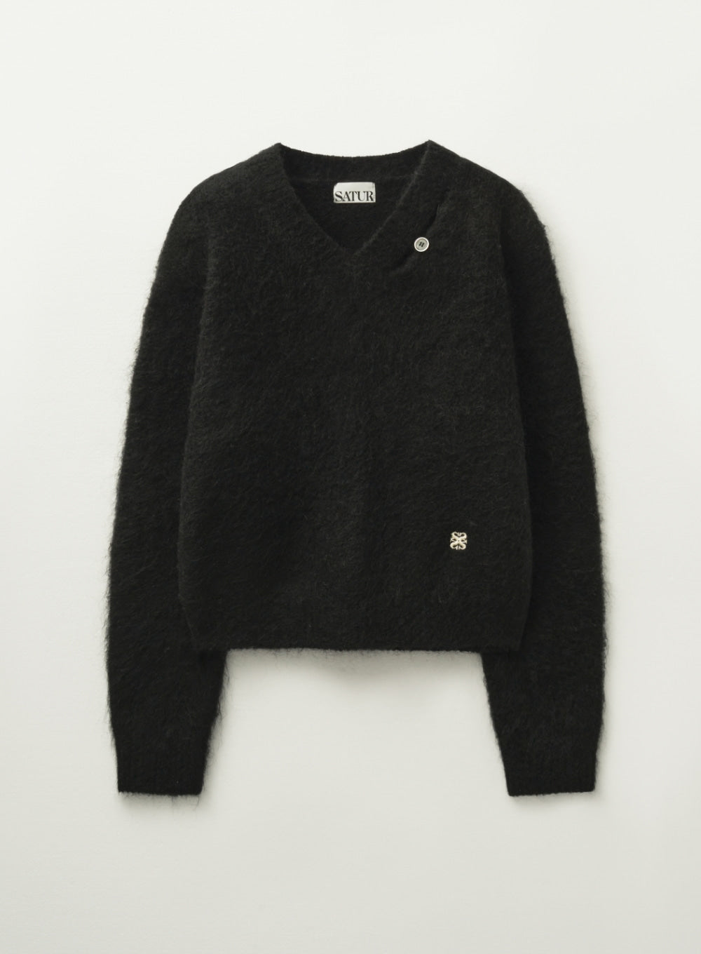 [satur] (W) Essen Two Tone Mohair Blend Knit - Black