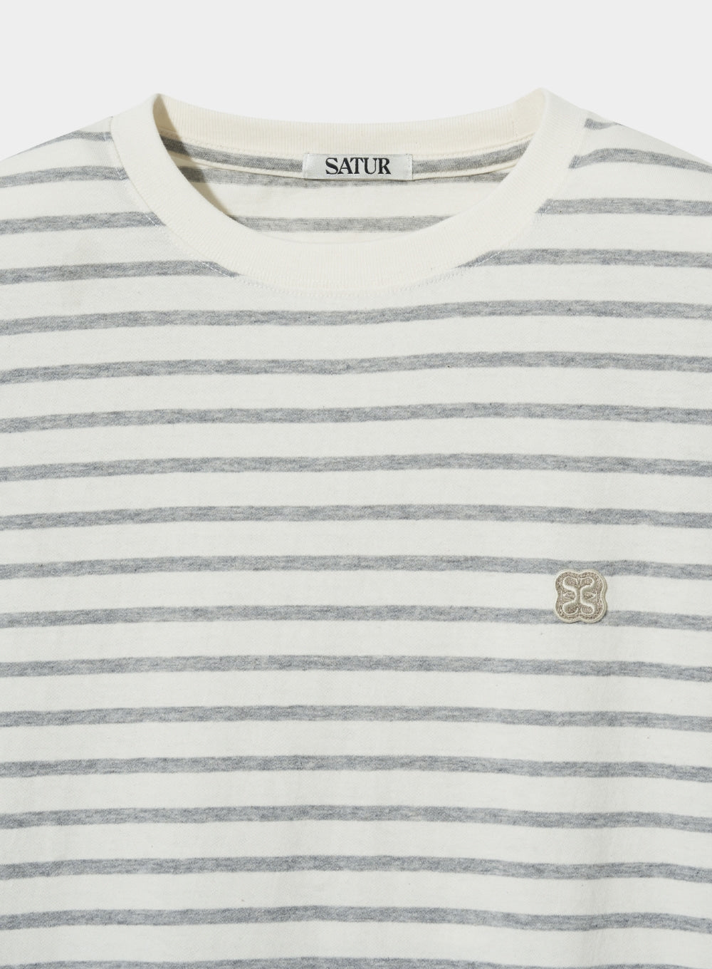 [satur] (W) All Day Basic Stripe T-Shirt - Gray