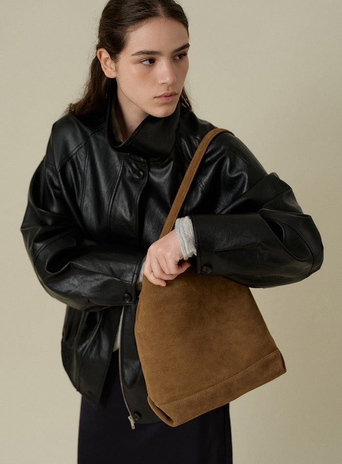 Mango Maniplease Alita Suede Bag Brown