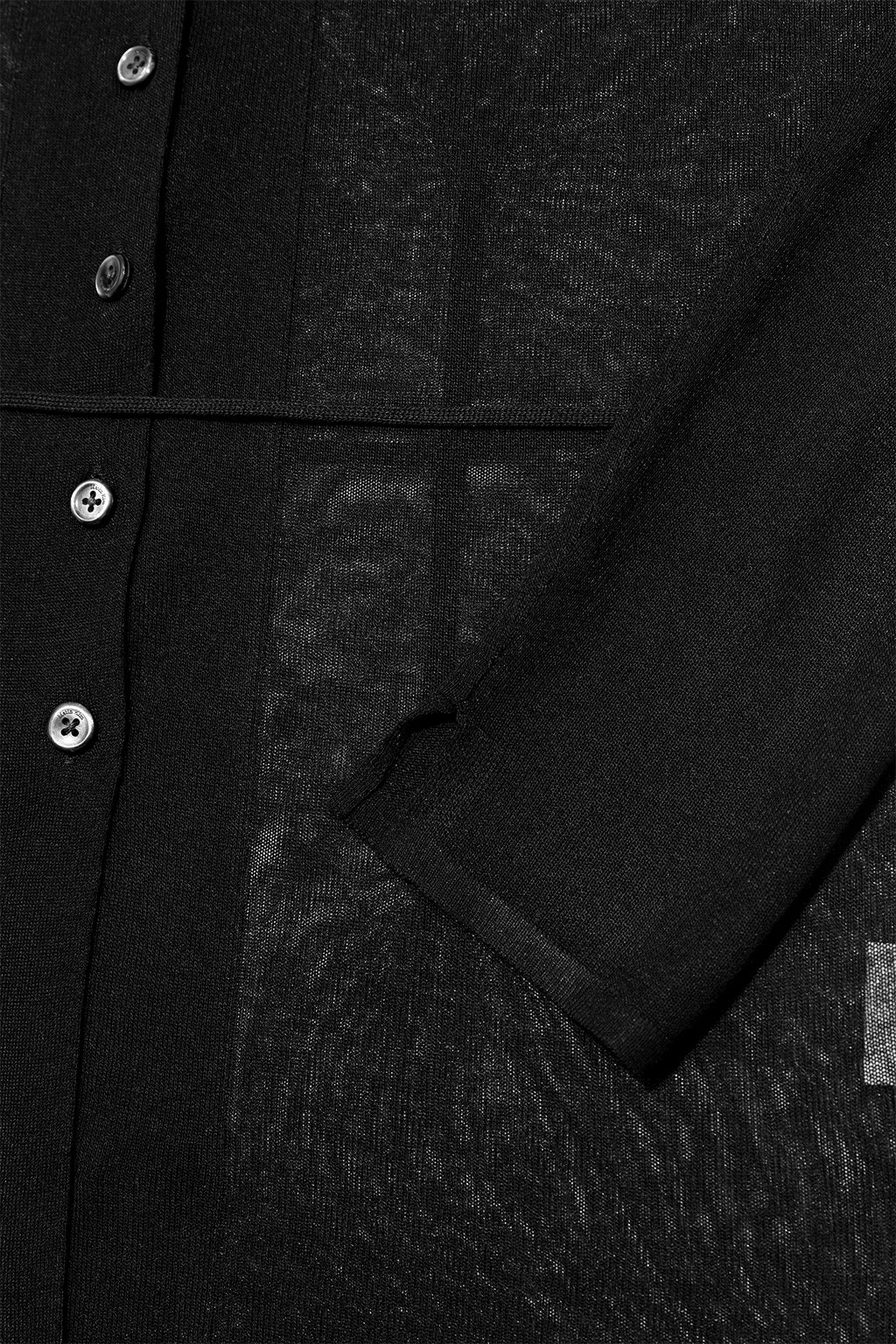 Matinkim String Point Plain Long Cardigan IN Black