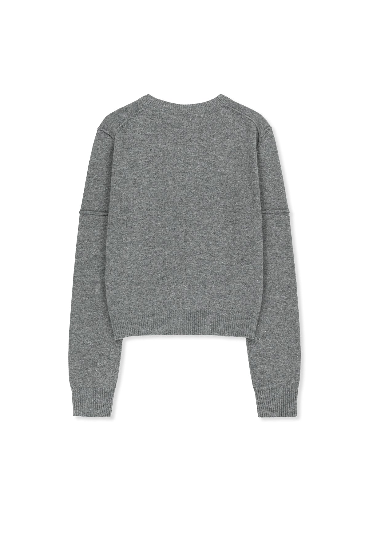 Matinkim Cashmere Blended Cutline Round Cardigan IN Grey