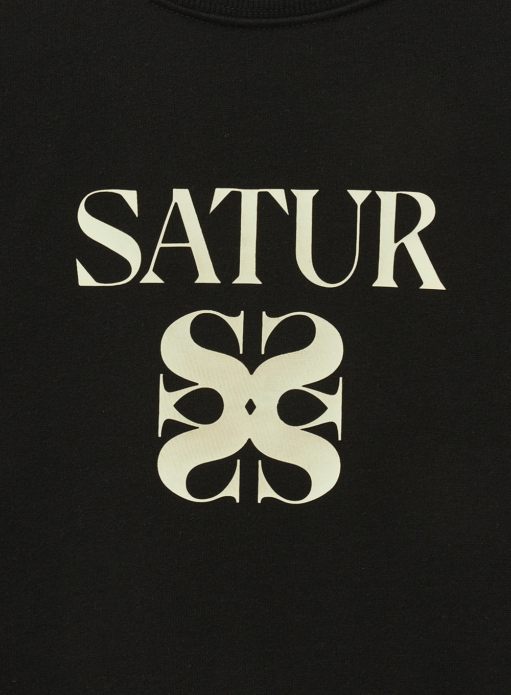 [satur] (W) Apero Volume Sleeve Crop Sweatshirt - Black