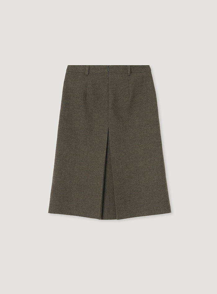 Mango Maniplease Reiny Wool Skirt Brown