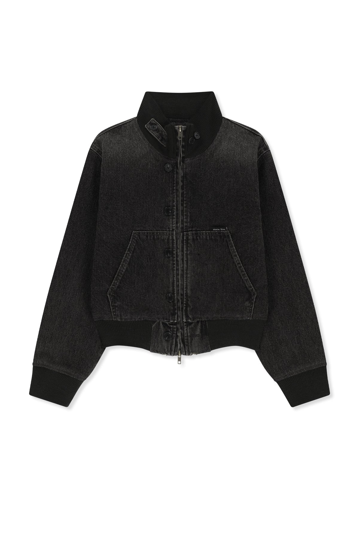 Matinkim Washed Rib Denim Blouson Jumper IN Dark Grey