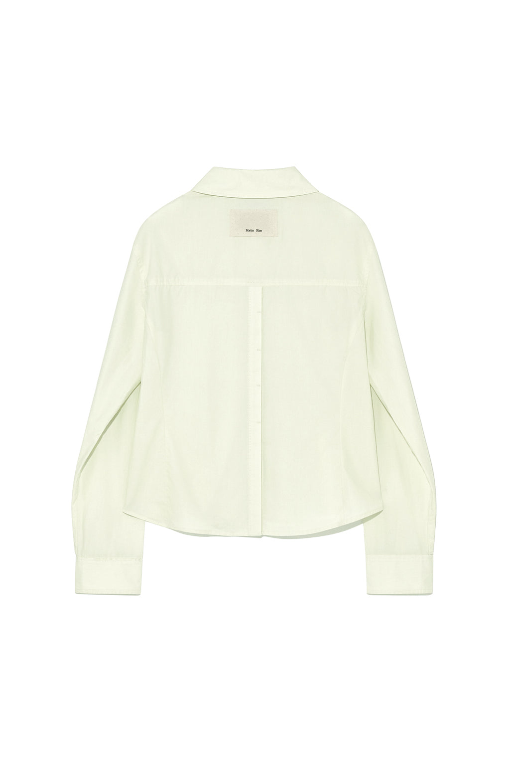 [matinkim] BACK BUTTON POINT SHIRT IN LIGHT GREEN