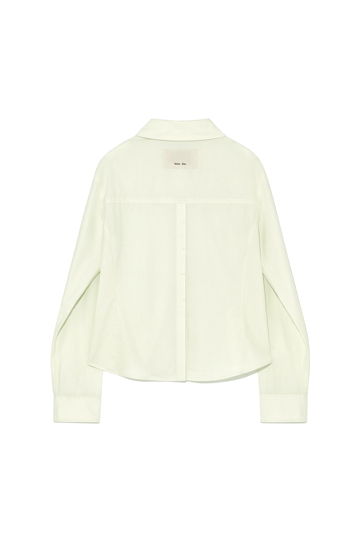 [matinkim] BACK BUTTON POINT SHIRT IN LIGHT GREEN