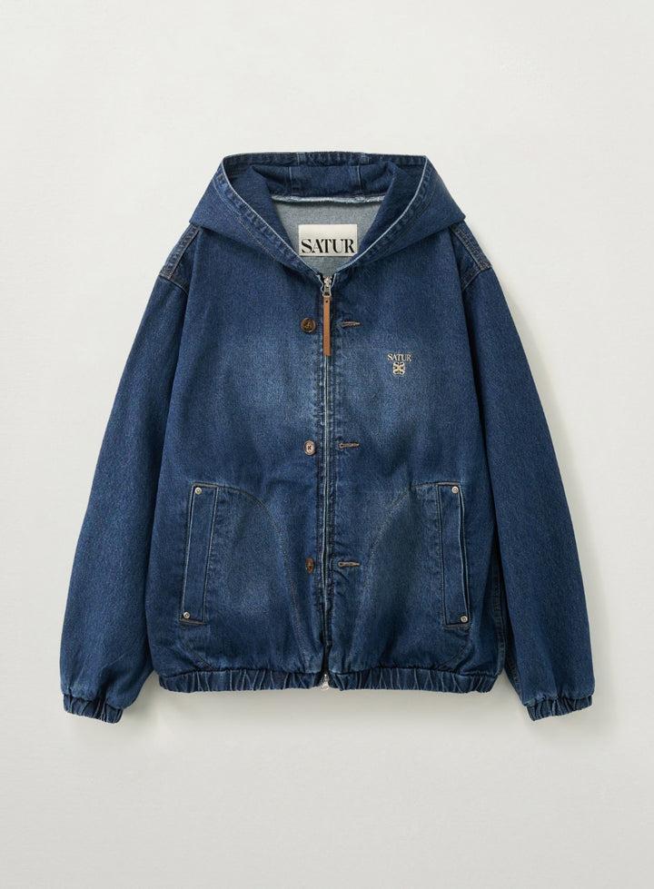 Satur Teo Denim Blouson Jacket - Blue
