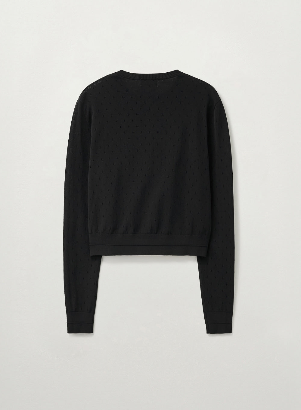 Satur Pointel Crewneck Cardigan - Black